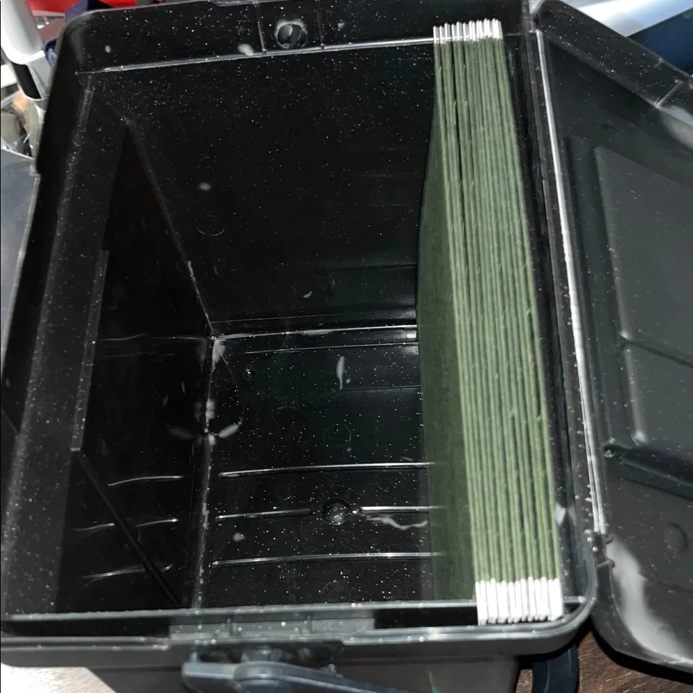 Source Unknown Black Portable File Box with Folders NWOT